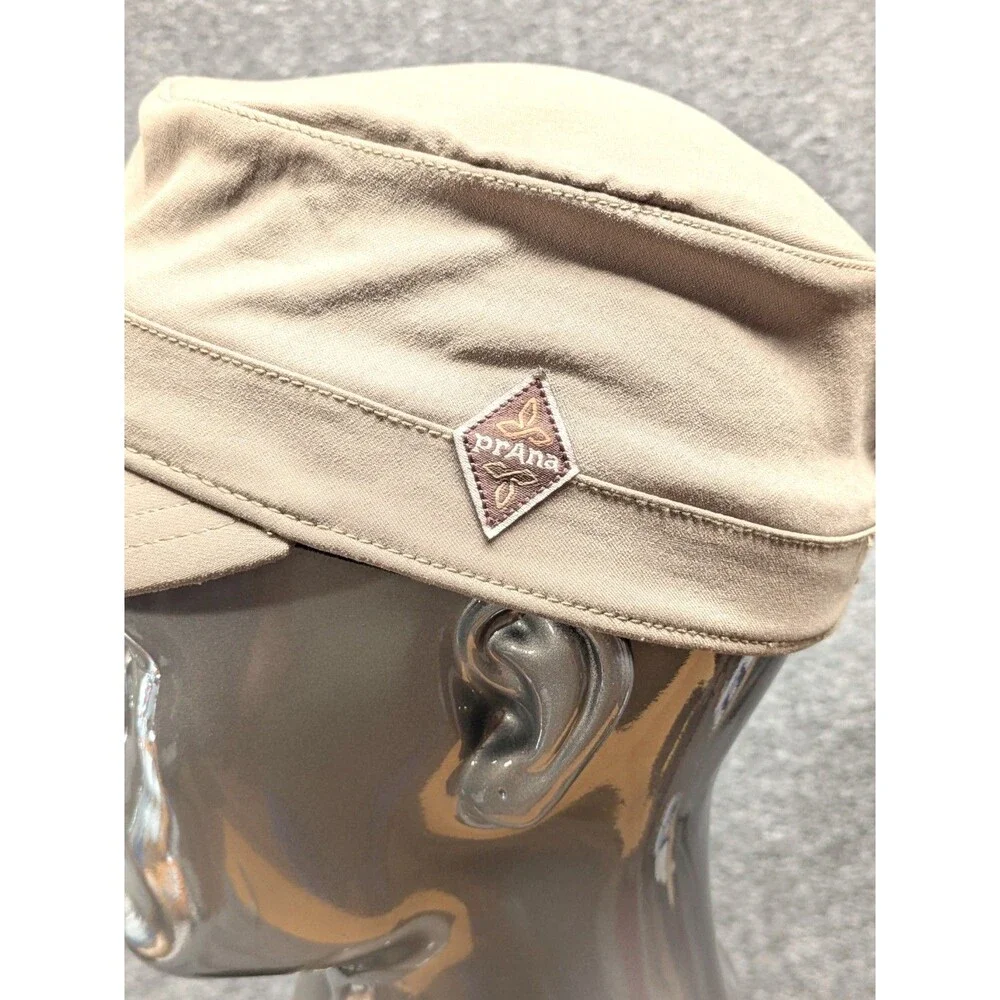 Prana Military Cap Tan Flex Fit S/M Outdoor Hiking Cadet Hat